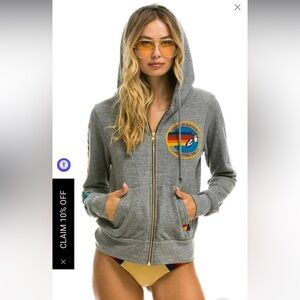 AVIATOR NATION AUSTIN HOODIE - HEATHER GREY
